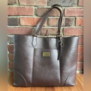 Frye & Co. Large Vegan Leather Brown Tote Bag